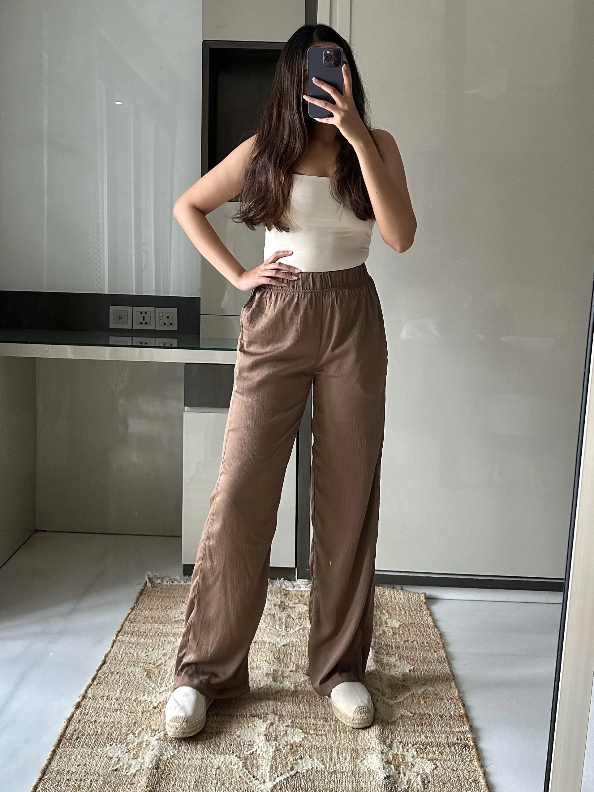 Camel Satin Highwaist Pants - Image 3