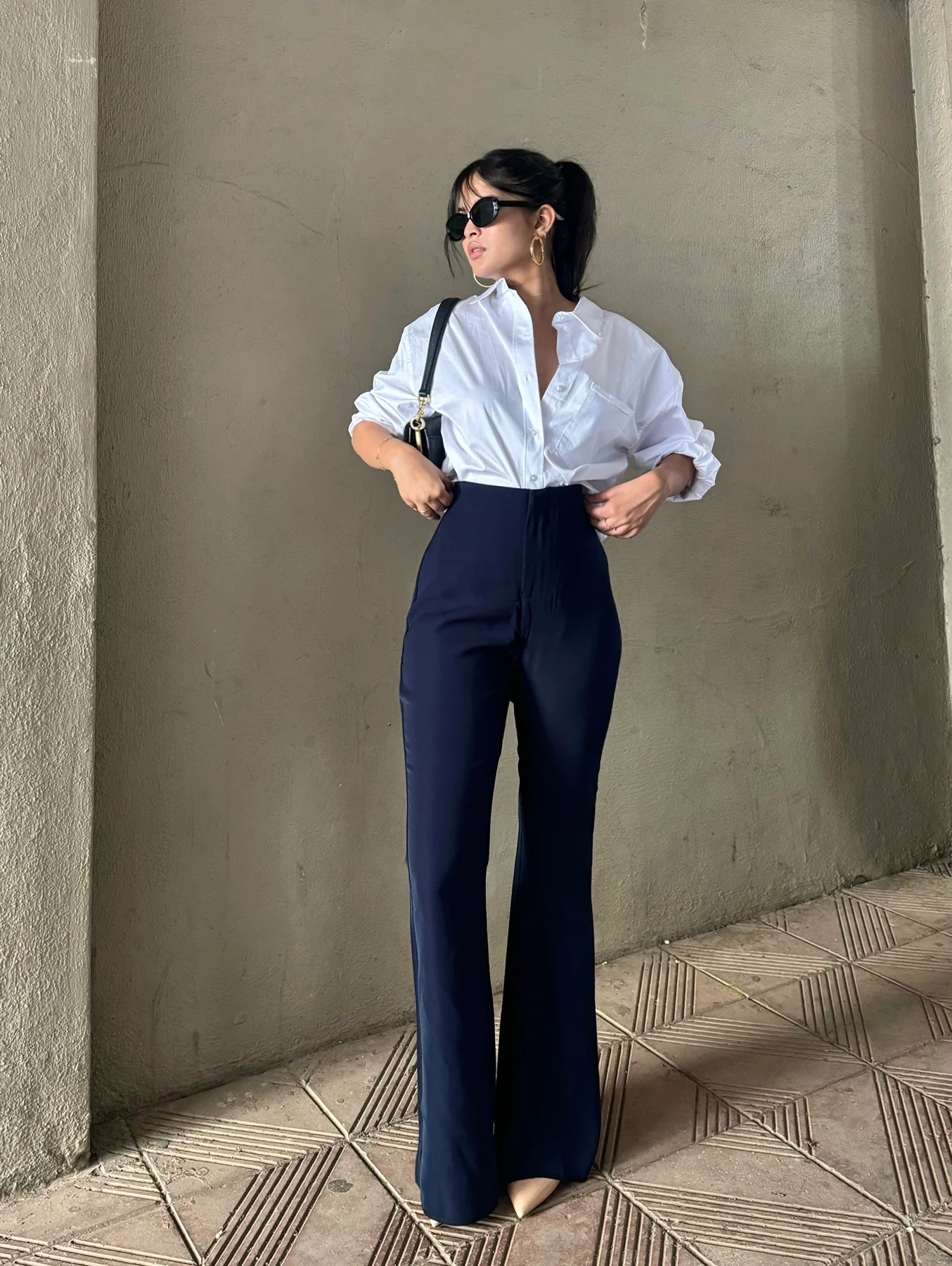 Deep Sea Blue Sculpted Pants - Image 4