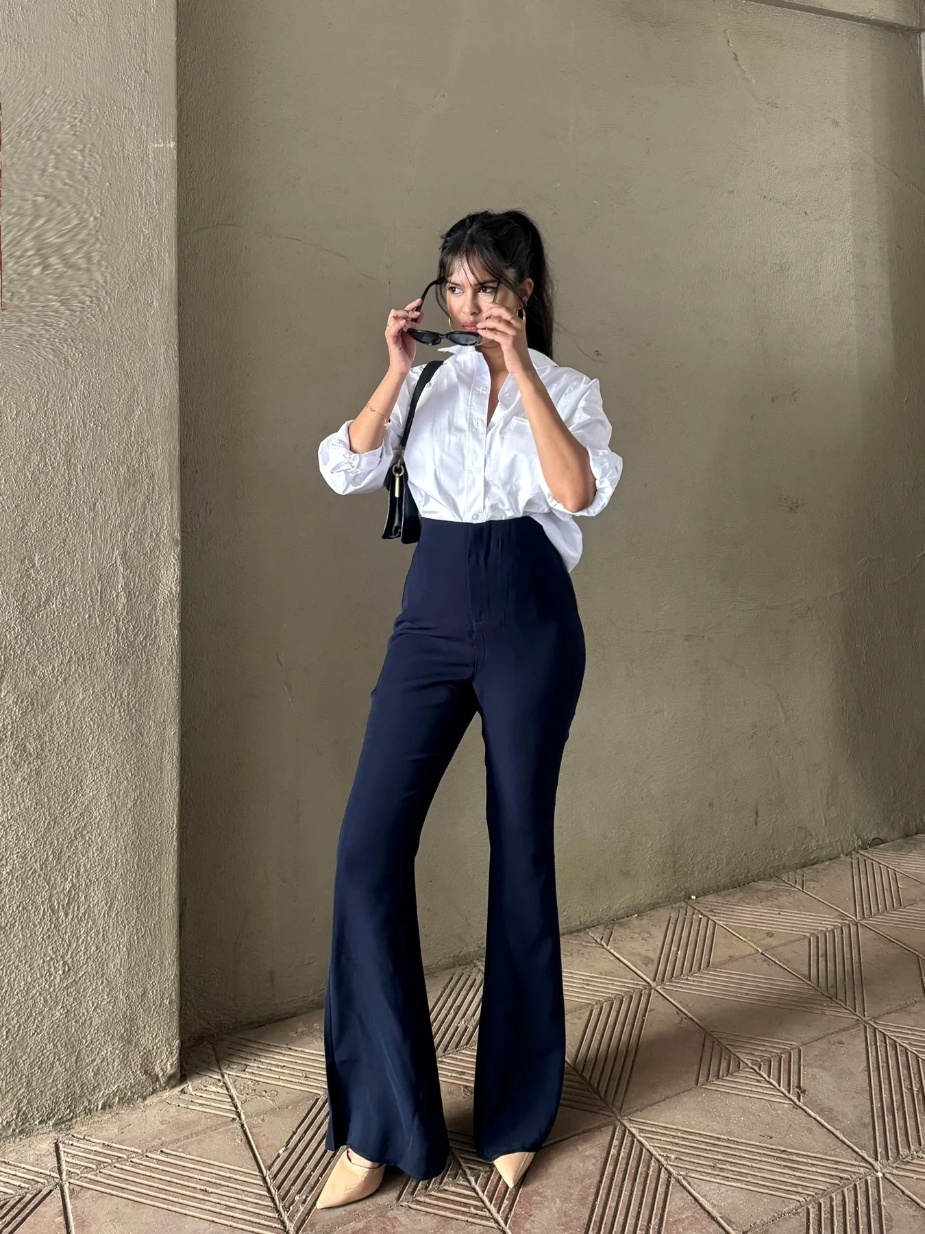 Deep Sea Blue Sculpted Pants - Image 5