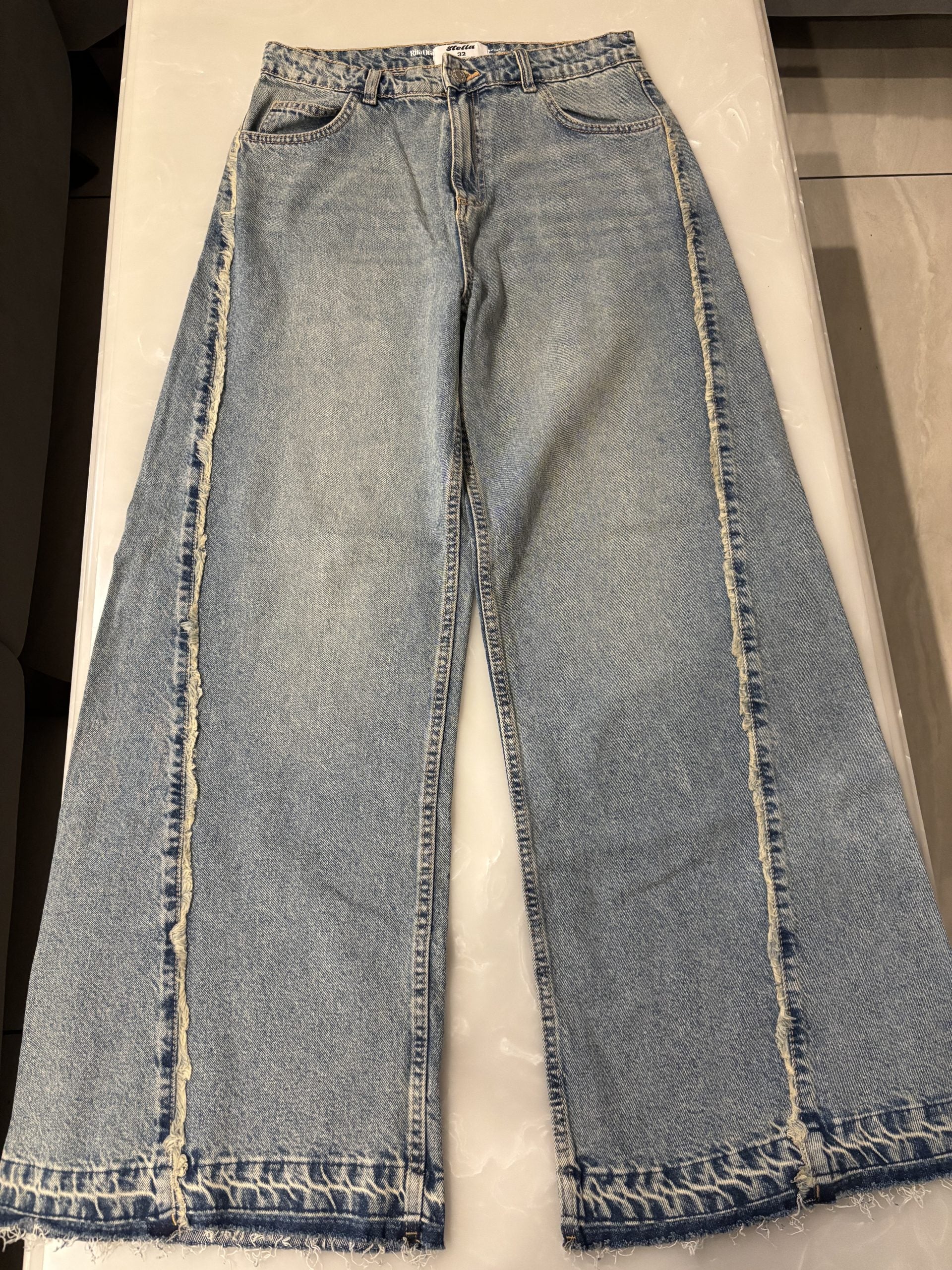 Frayed Two Tone Wide Leg - Image 6