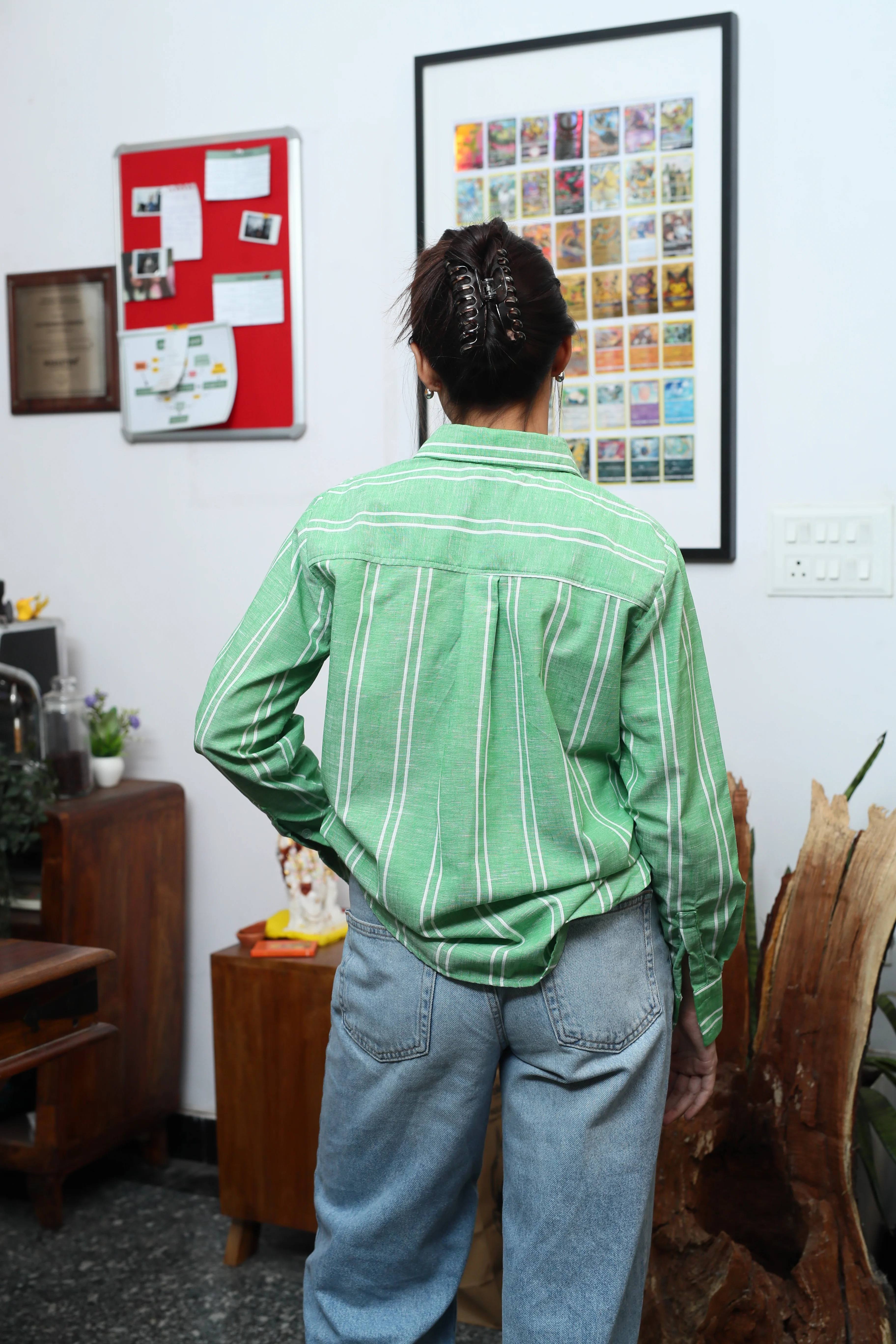 Holiday Green Striped Shirt - Image 3