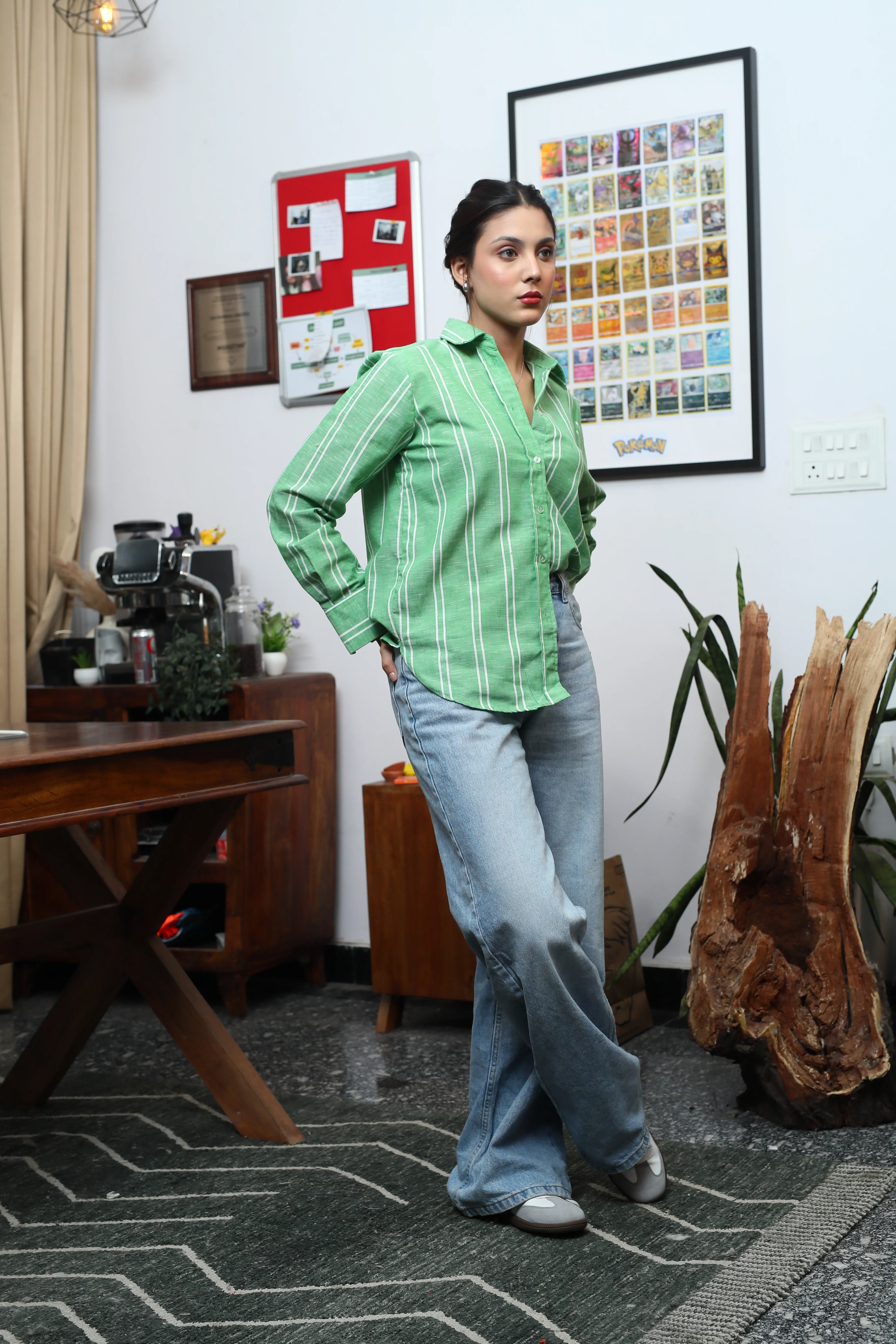 Holiday Green Striped Shirt - Image 4