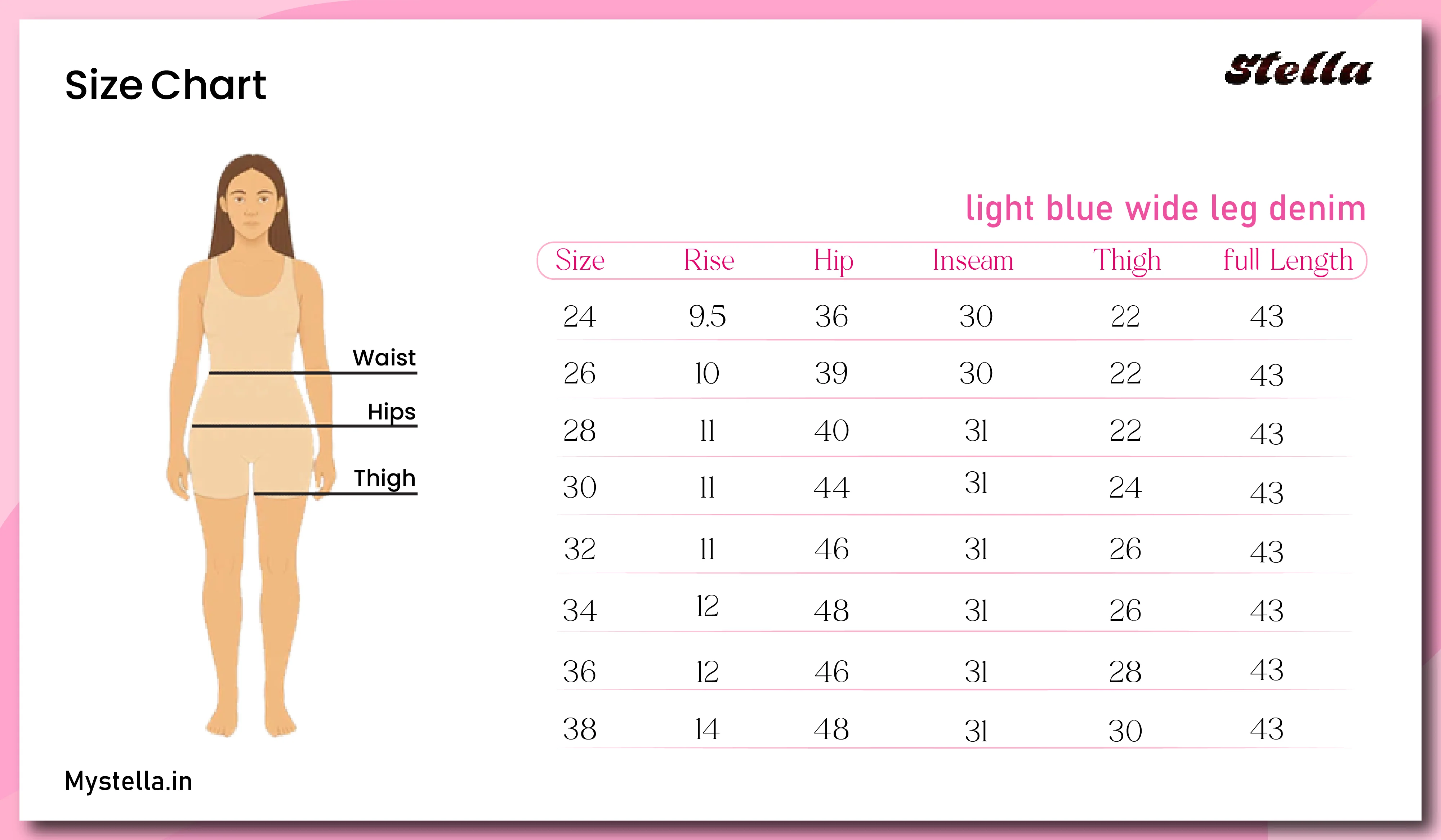 Basic Blue Wide Leg Jeans - Image 3