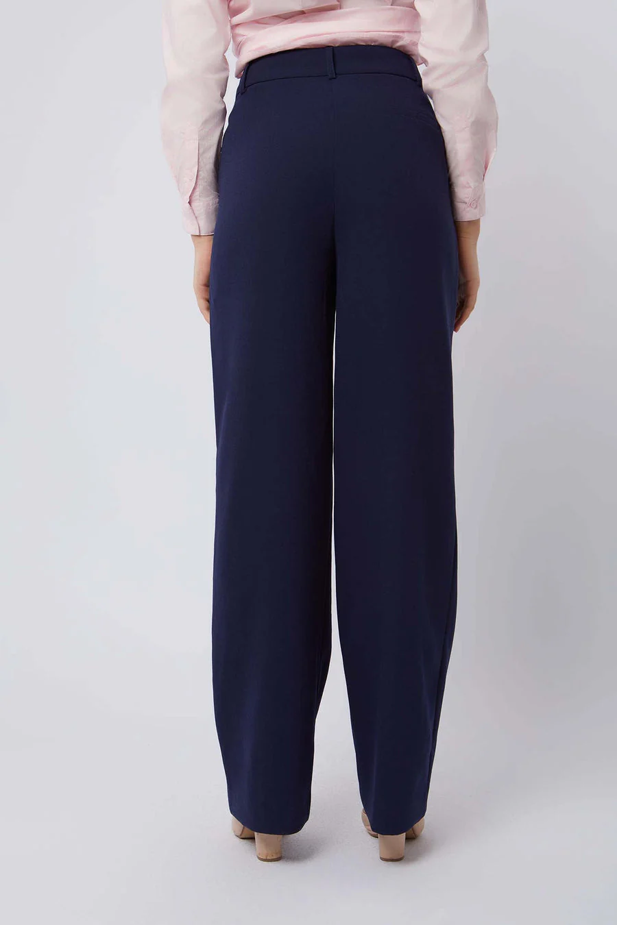 Navy Blue Side Hook Trousers - Image 6