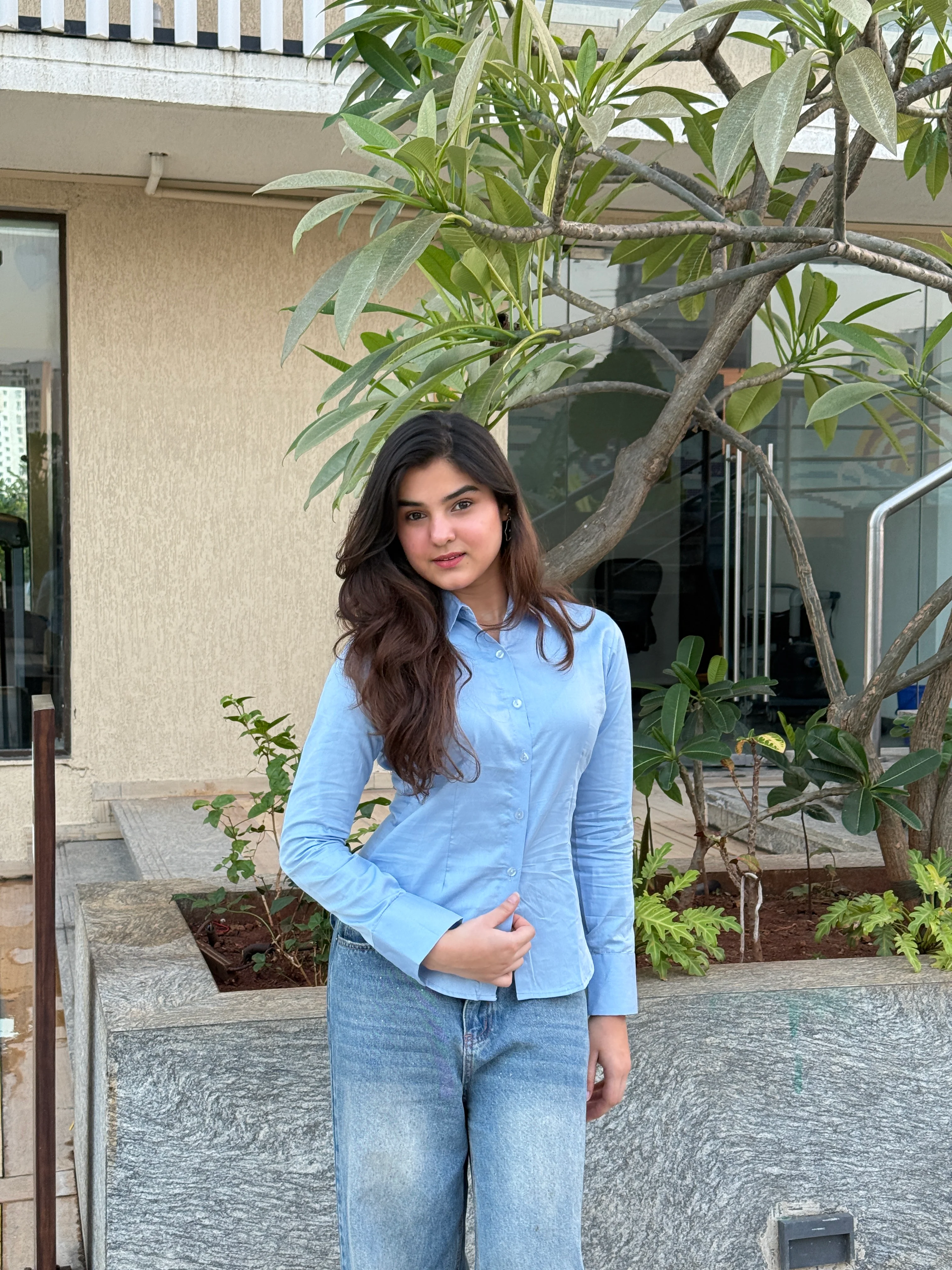 Sky blue fitted shirt - Image 4