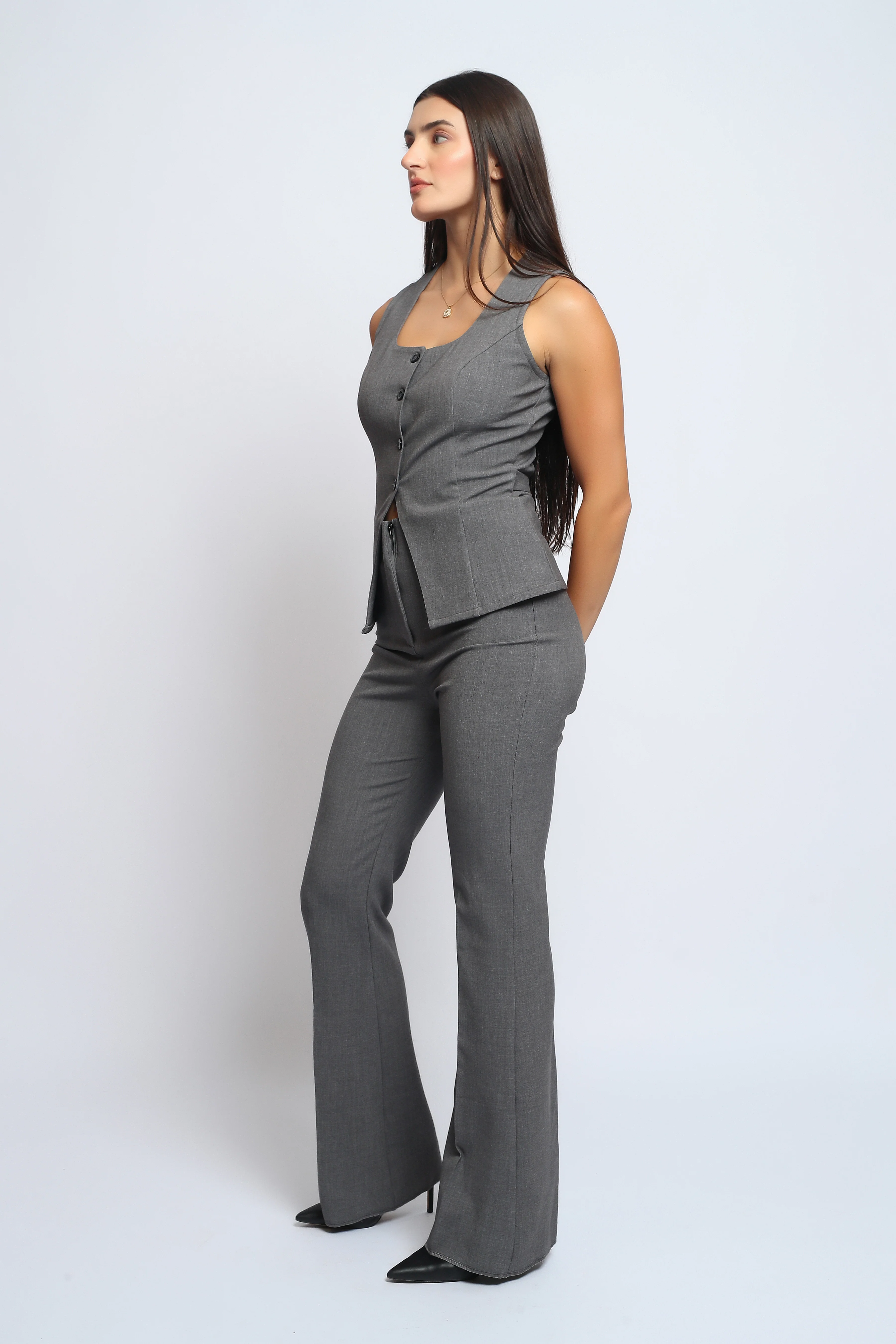 Stella grey signature set (Pants + Square neck Waistcoat) - Image 4
