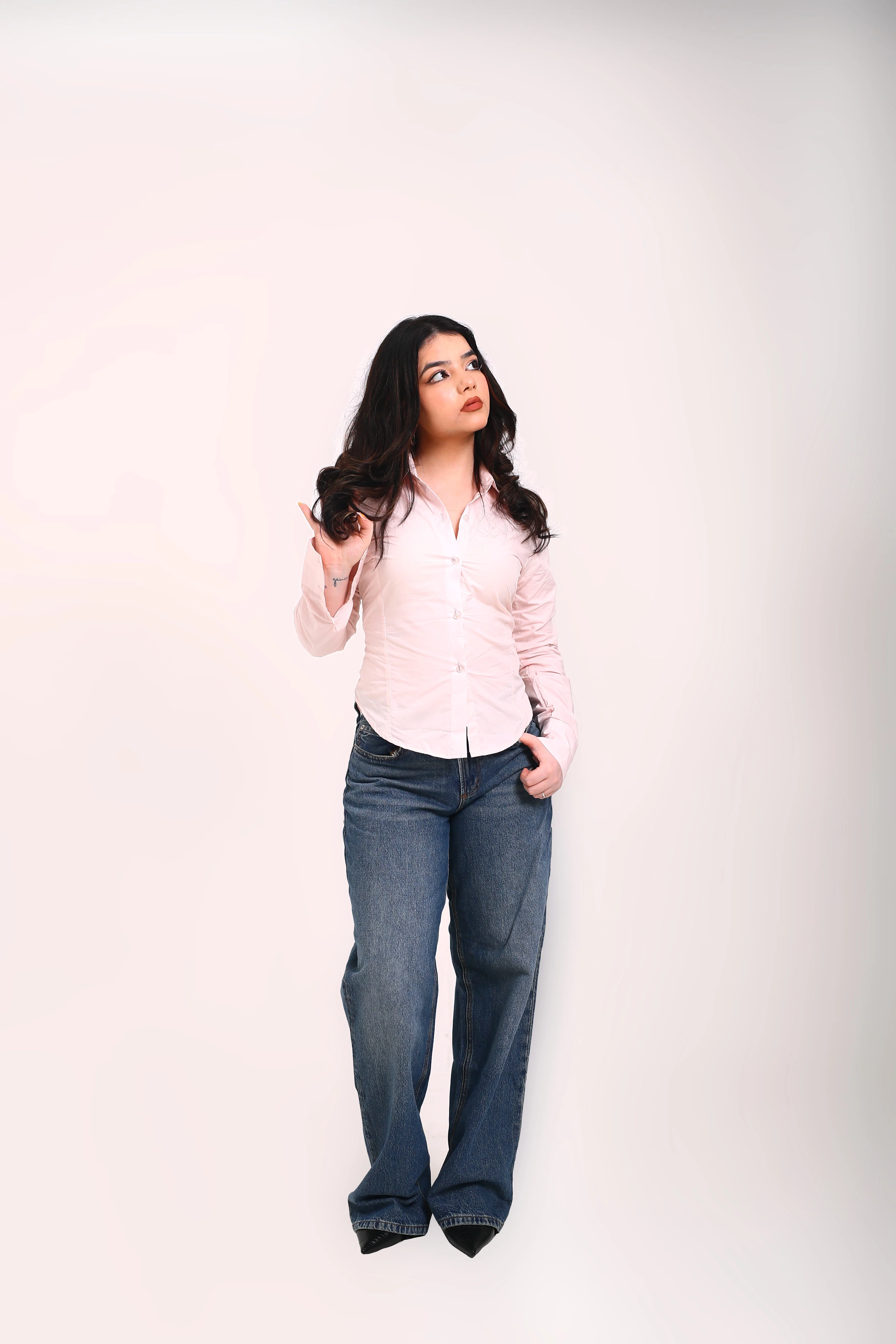 Stella Powder Pink fitted Shirt ( with drawstrings ) - Image 3